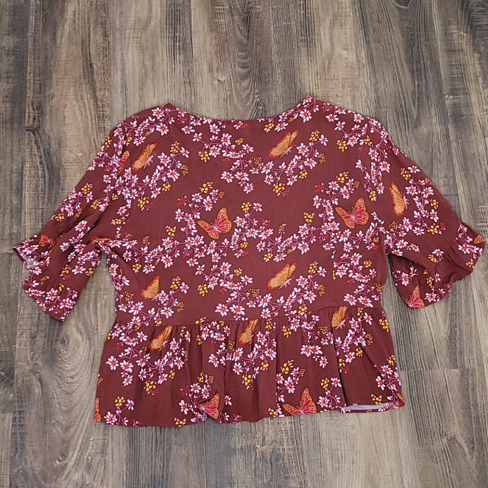 EUC Madewell Tie-Sleeve Wrap Top - Picture 7 of 12